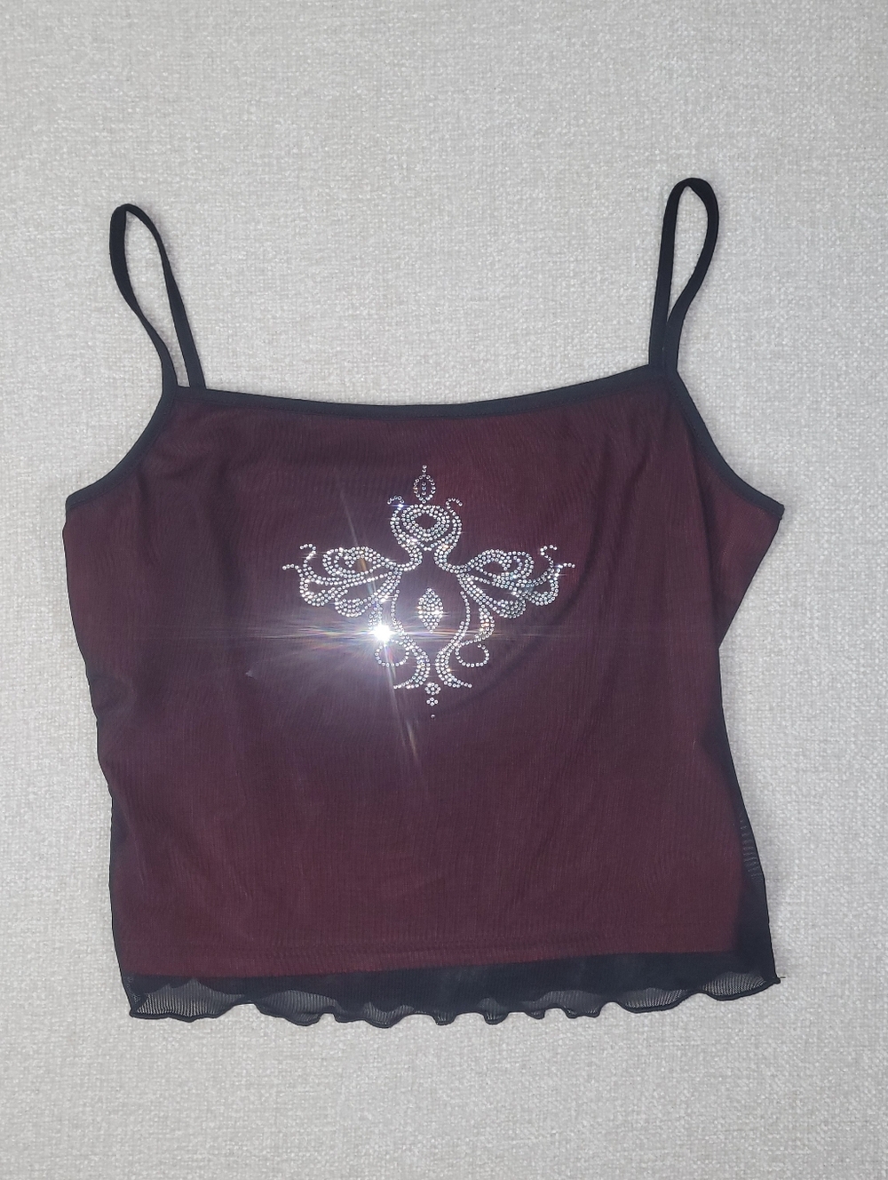 Red Women's Tank Top - Stretch Polyester Tank Crop (XL)